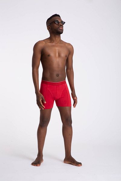 Blackspade Men's Red-dark blue-gray Tender Cotton Boxer 3 Pack 9673