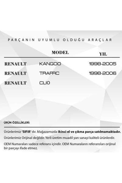 ALPHA AUTO PART Renault Kangoo, Clio, Traffic 2 için Koltuk Ayar Kolu - 2 Adet
