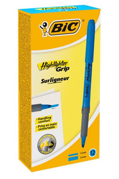 Bic Briteliner Grip Highlighter Green, Box of 12