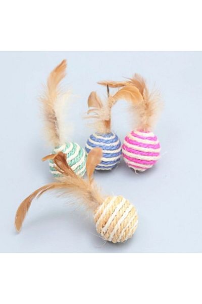 TİNEKE Furry Cat Dog Play Ball