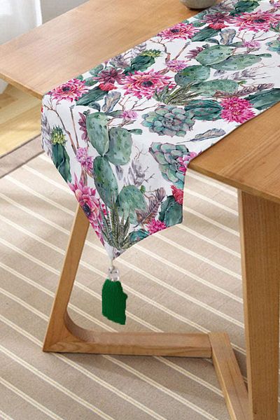 Realhomes Alerg triunghi modern cu smocuri de chenille, verde mentă