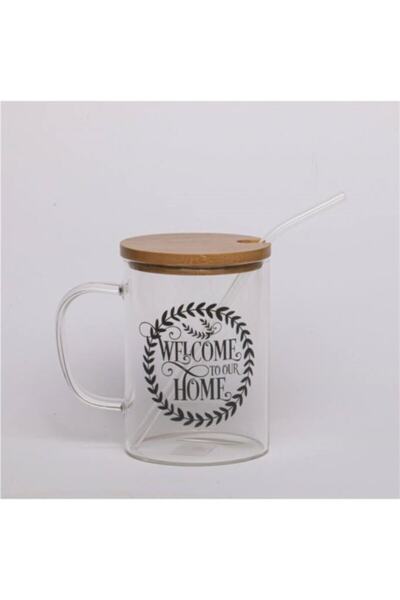 SERAMİKCİ كوب زجاجي مع قش Qedı0002