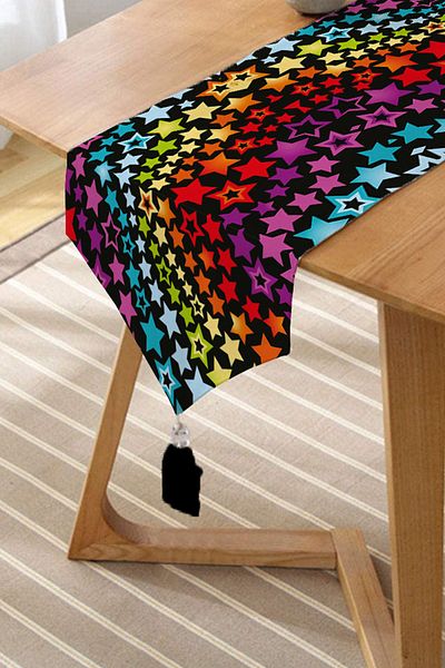 Realhomes Stele colorate cu design special, cu ciucuri, imprimat digital