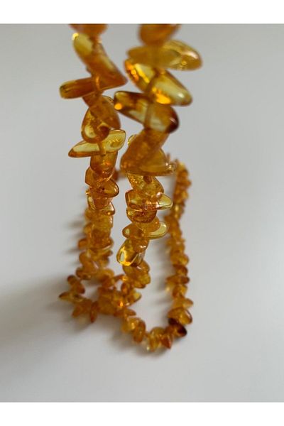 Tesbihci Efendi Drop Amber 50 Cm Adult Lemon Color Necklace