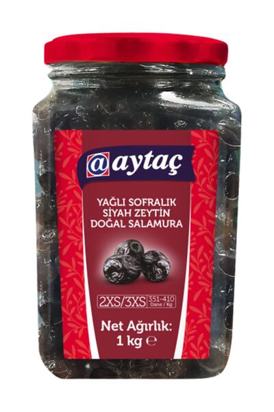 Aytaç Yağlı Siyah Zeytin Cam (2xs-3xs) 351-410 1kg