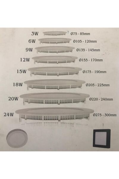 BORLED 2 Adet Borsan 9 Watt Sıva Altı Slim Led Panel 3000 K Sarı