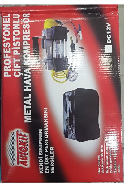Autokit Çift Pistonlu Metal Hava Kompresörü