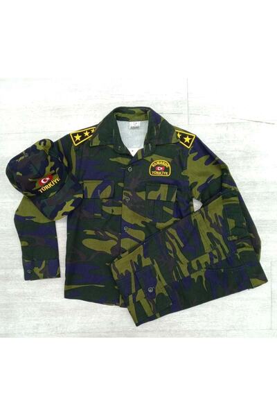 BAŞAK ÇOCUK GİYİM Αγόρι πράσινο Öztu Soldier Στολή Καμουφλάζ 7-8 ετών