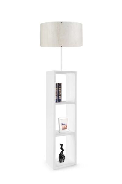 HOMİNG Dekoratif Raflı Ahşap Lambader Ayd-1732