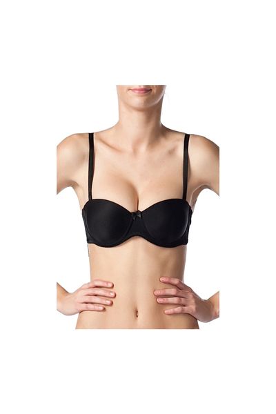 NBB Μαύρο Στράπλες Σουτιέν Microfiber - Χωρίς Γέμισμα 3510