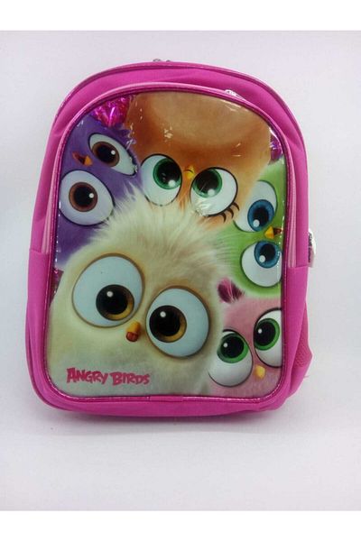 çantavizyon Girl's Pink Angry Birds Printed Primary School Backpack