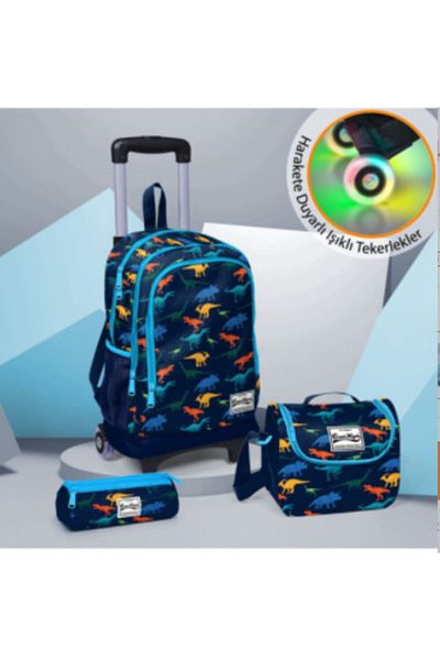 Adalinhome Set de 3 saci cu model de dinozaur Coral High Kids Adyaygcrvl03-02