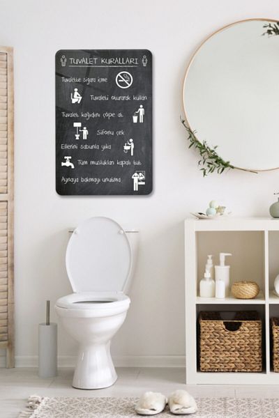 Decorita Κανόνες τουαλέτας |   Αξεσουάρ μπάνιου |   Φόντο μαυροπίνακα |   40 εκ. Χ 60 εκ