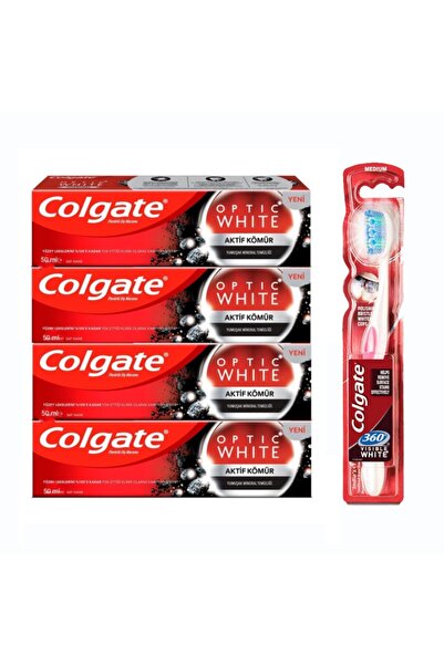 Colgate Optic White 50 ml Aktif Kömür X 4 Fırça
