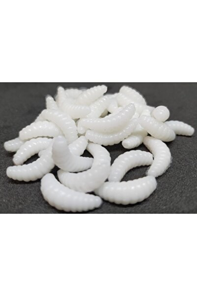 sr sazanrig Yapay Sahte Gerçek Görünümlü Beyaz Kurtçuk Sahte Balık Solucan (1...