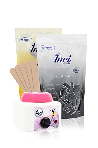 İnci Ağda 2 Kutu - Peeling Etkili Siyah Ve Naturel Sert Tüyler İçin + Ağda Makinesi