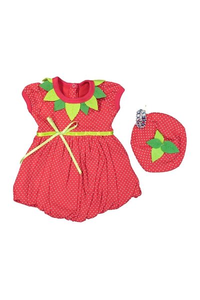 Babyrico Baby Girl Strawberry Dress with Hat