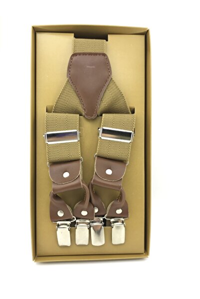 Elegans Giyim Aksesuar 6 Klipsli Hardal Salopet Pantolon Askı