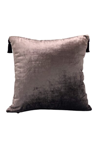 Flora Home Mor Kadife Püsküllü Kırlent Kılıfı 45x45