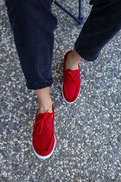 Knack Men's Red Seasonal Linen Shoes