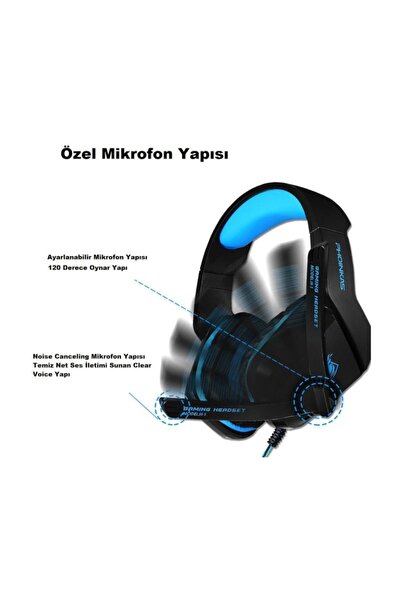 Genel Markalar H1 Oyuncu Gamer Seri Pc-xbox One-ps4 Kulaklık Phoınikas H1 Kab...
