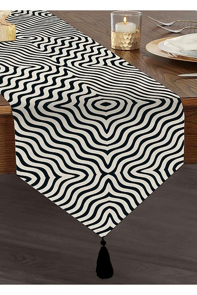 Realhomes Linii geometrice negre, special concepute decorative, design special, șanț triunghi din chenille