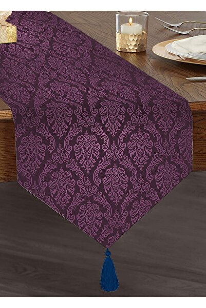 Realhomes Mürdüm Büyüsü Dijital Baskılı Modern Püsküllü Şönil Üçgen Runner