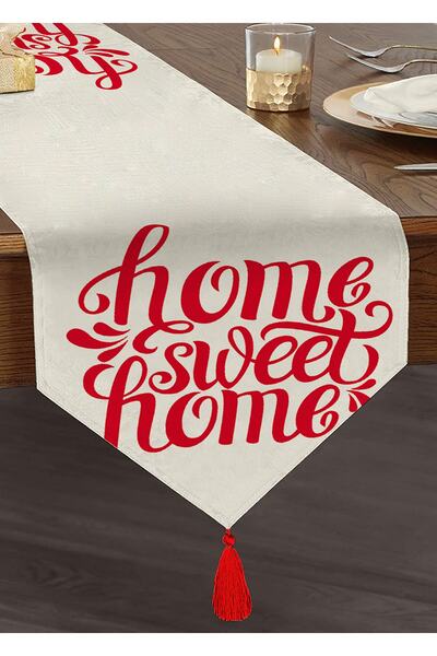 Realhomes Crveni Home Sweet Home digitalno štampani moderni trokutasti trkač ...
