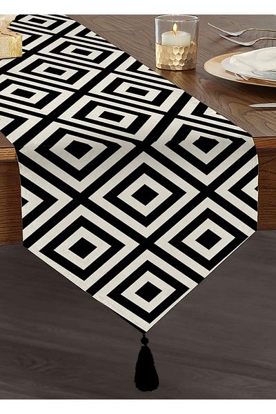 Realhomes Design personalizat Imprimat digital Decorativ Tufted Chenille Triunghi Runner