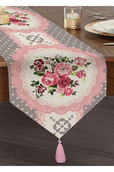 Realhomes Alergăr triunghiular cu ciucuri decorative, cu design special, imprimat digital și colorat