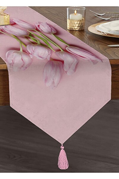 Realhomes Dijital Baskılı Özel Tasarım Püsküllü Şönil Üçgen Runner