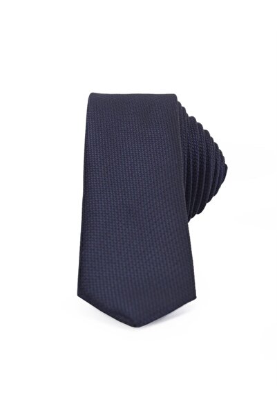 Yage Erkek Lacivert Kendinden Desenli Spor Kravat 5 cm