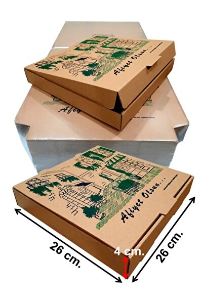 EFEPA Karton Pizza Kutusu 26x26x4 Cm. ( 100'lü Paket )