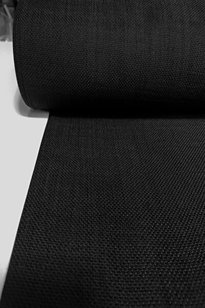 BEREKET PERDE Siyah Eninde Etuval Linen Etamin İşleme El Nakış Kumaşı 160 cm