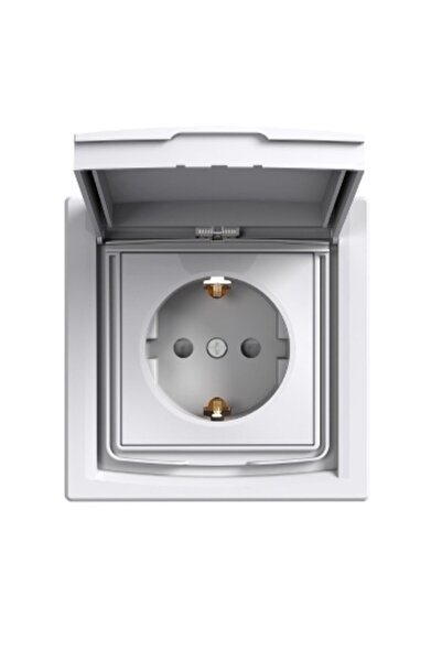 Schneider Electric Asfora Çocuk Korumalı Kapaklı Topraklı Priz Ip44 Beyaz, Vi...