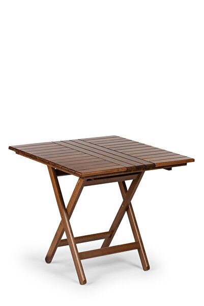 Genel Markalar Atina Katlanır Masa 80x80 - Dış Mekan Kare Ahşap Bahçe, Balkon...