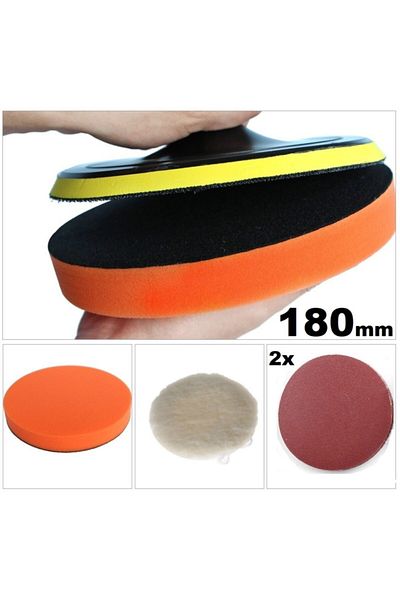 Depolife 180 Mm Polishing Set Velcro Base Sponge Bone 2 Pack Sanding Set