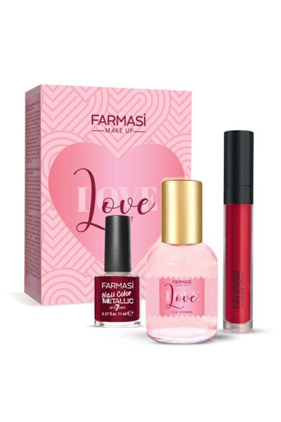 Farmasi Love Parfüm(50ml.) - Likit Mat Ruj(4ml.) - Oje (11ml.) Seti