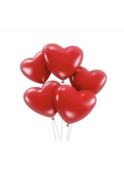 Kırmızı Balon Red Heart Balloon 10pcs