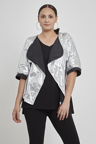 VERDA Жіночий срібний чорний блискучий піджак
