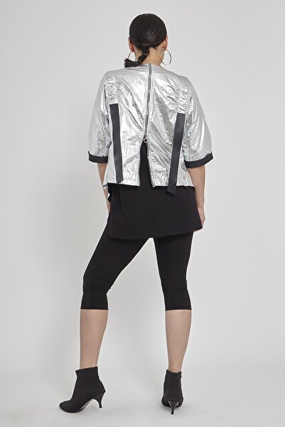 VERDA Жіночий срібний чорний блискучий піджак