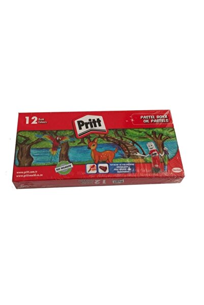 Pritt 12 قلم تلوين كرتون ملون معبأ في علبة تلوين 12 لوناً