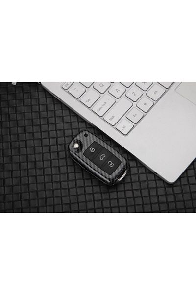 C9 Volkswagen Compatible Carbon Metal Key Case