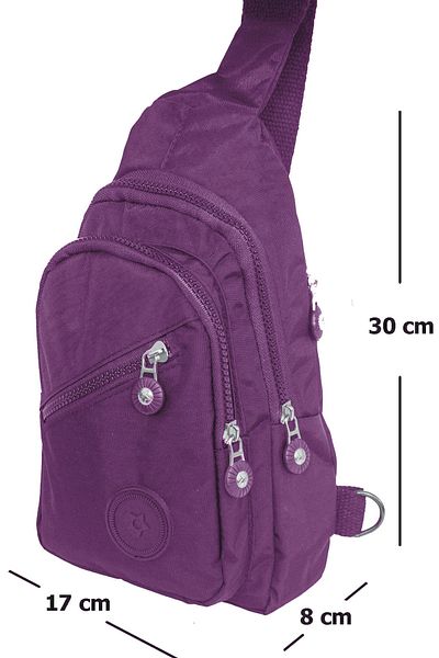 Lederax Ld51 Crinkle Fabric Double Sided Strap Chest Bag Bodybag