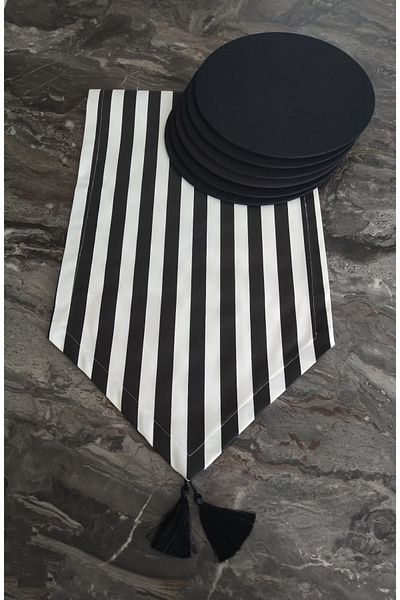 dehaberk Black Striped Runner+ 6 τεμαχίων Μαύρο Σετ Supla American Service