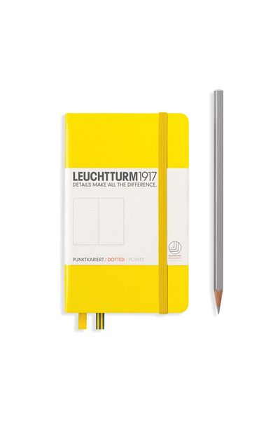 Leuchtturm1917 Notepad Pocket Size (A6), Hard Cover, 185 Numbered Pages, Lemon Yellow-pointed