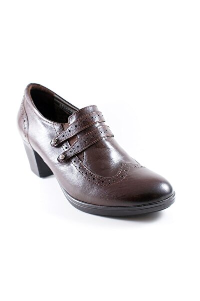 Forelli Kadın Kahverengi Deri Ortopedik Topuklu Casual  Ayakkabı 22602