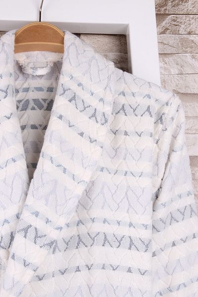 Baveno Halat de baie unisex crem 100% bumbac jacquard Chalyaka