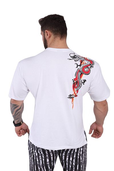 Big Sam Dragon Cotton White T-shirt 2804