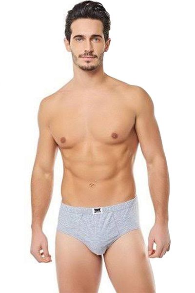 Tutku Men's Gray 3-Pack Cotton Combed Cotton Briefs
